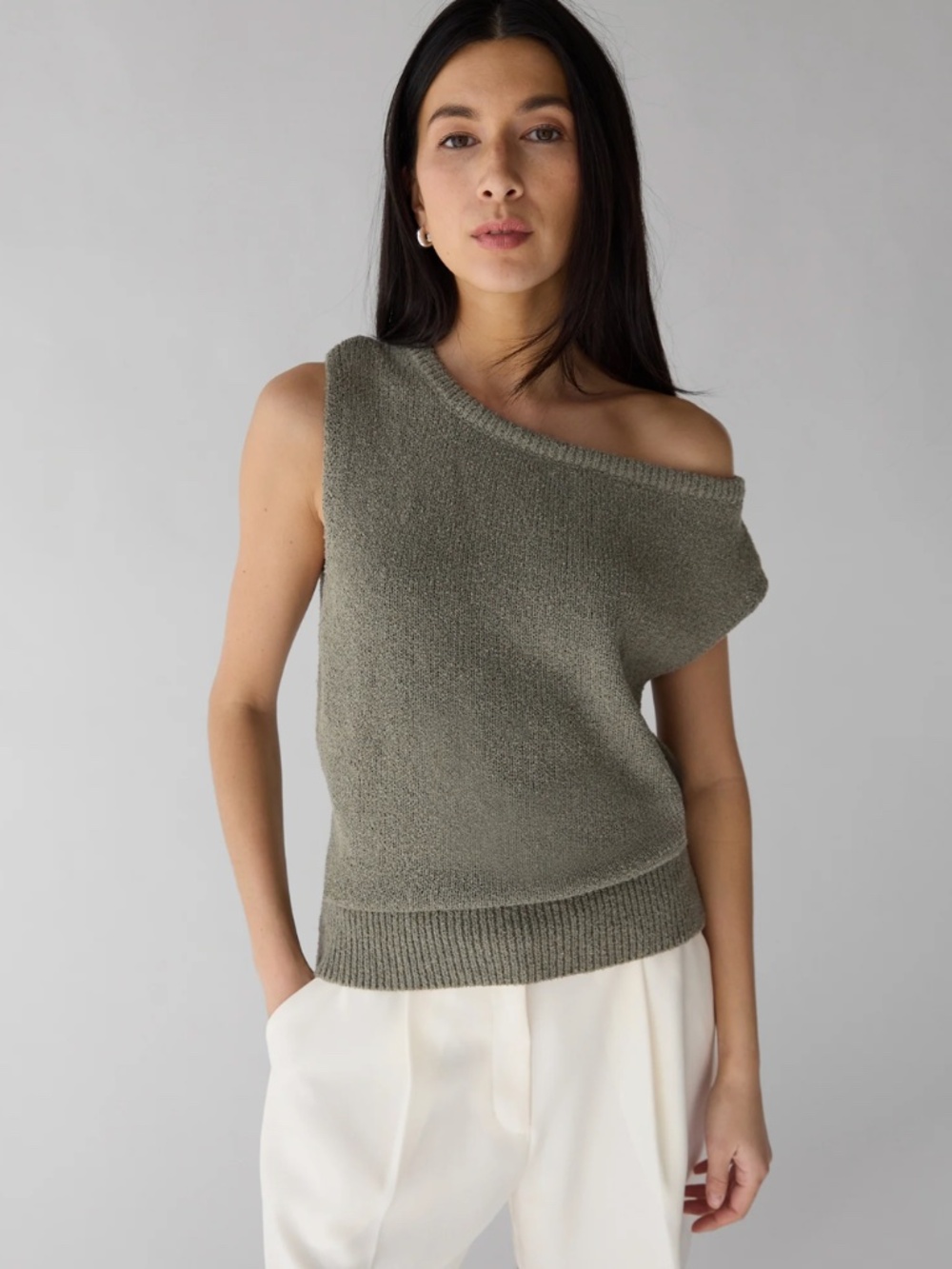 Oak + Fort relaxed off the shoulder sweater